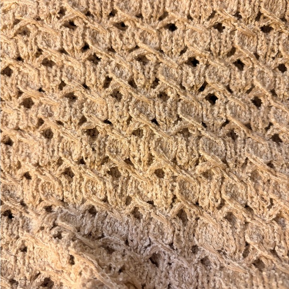 New J Jill Open Stitch Crochet Bell Sleeve Sand Color Sweater SZ Medium - Picture 9 of 9